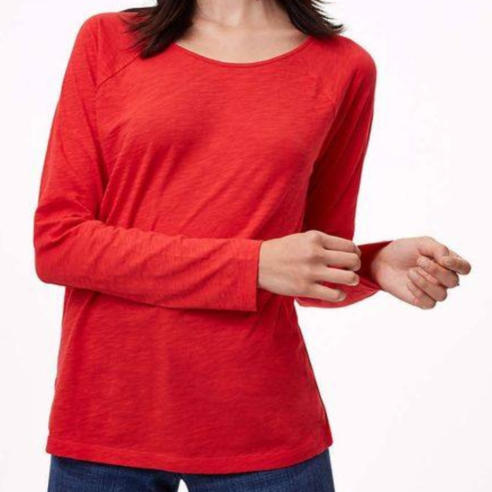 LOFT Textured Tee - Lava Red